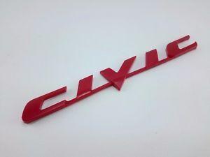 Red Letter Sports Logo - CIVIC RED 3D Logo Racing Sports Car Decal Badge Letters For Honda ...