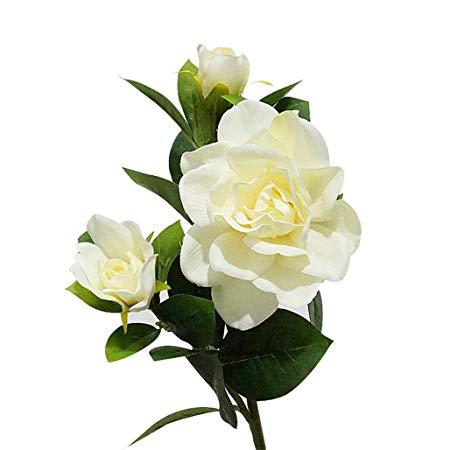 Gardenia Flower Logo - Move on 1Pc 3 Heads Silk Cloth Artificial Gardenia Flower Bouquet ...