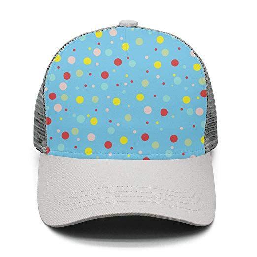 Spots Triangles Baseball Logo - YUIOA Colorful Spots Unisex Grey Plain Adjustable Snapback hats ...