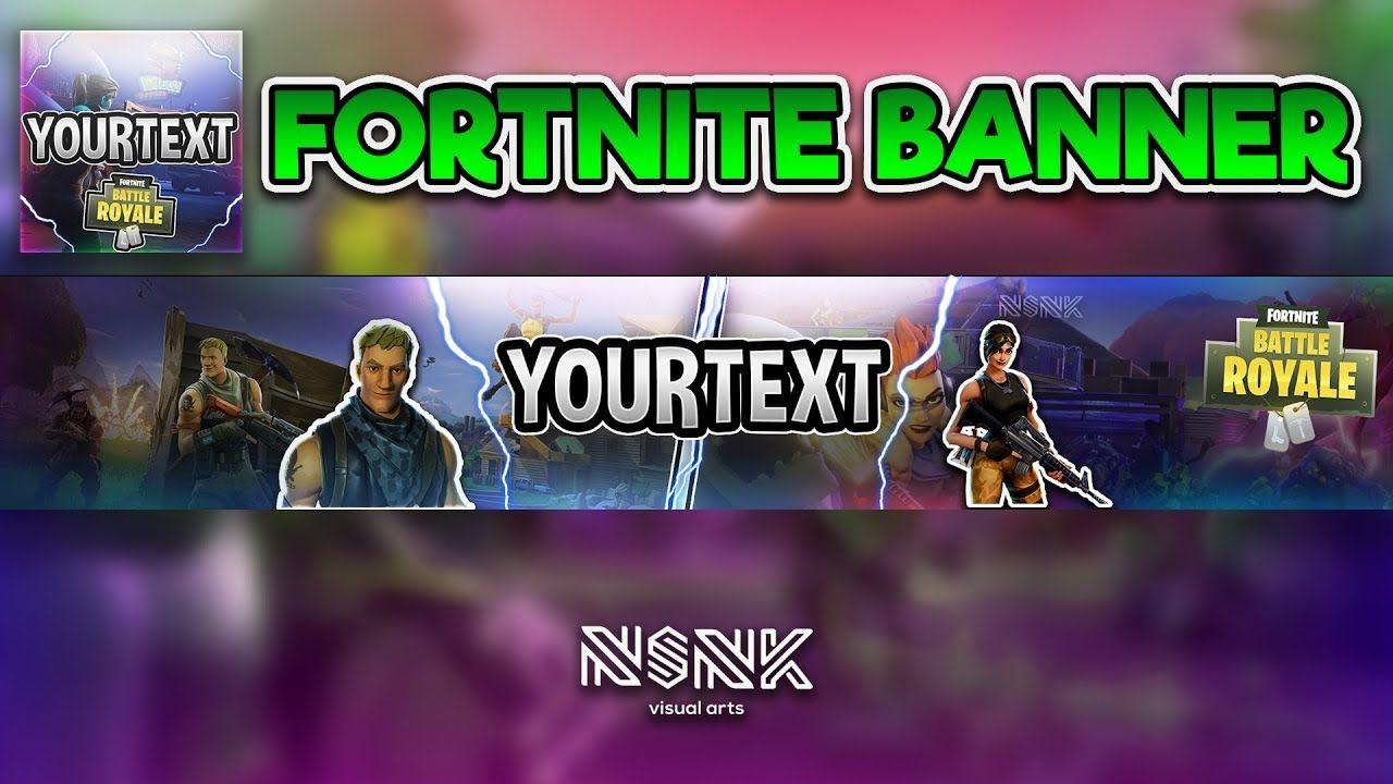 Fortnite YouTube Logo - FREE) SPEED ART FORTNITE BANNER AND ICON FOR YOUTBE PSD PERSONALIZE ...