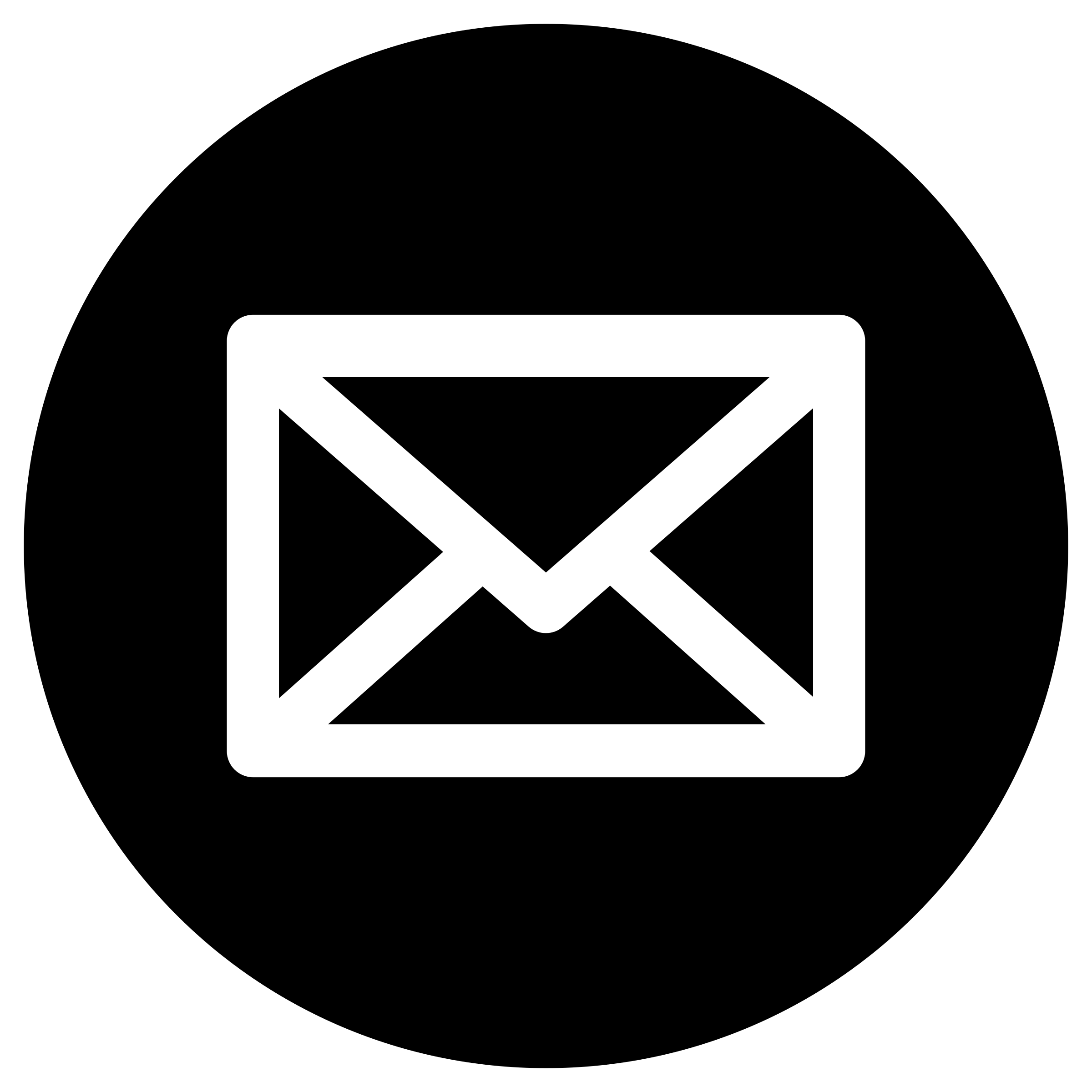 Black and White Mail Logo - Clipart - Mail Icon - White on Black