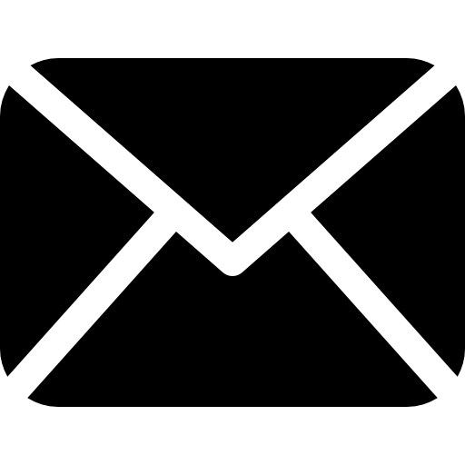 Black and White Mail Logo - Mail black envelope symbol Icon