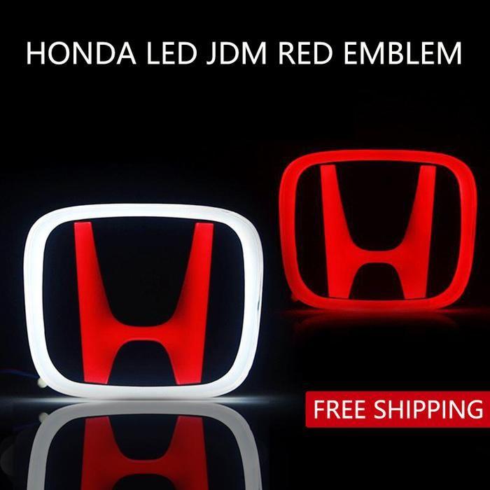 Red X Car Logo - Honda LED JDM Red Emblem Type R For 2016 2018 Civic X With Dual