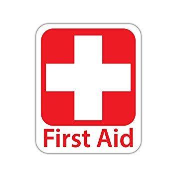 Red X Car Logo - Emergency First Aid Kit 4x5 Safety Sign Sticker Decal Vinyl Red