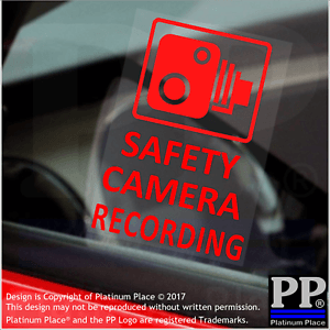 Red X Car Logo - 4 x RED Safety Camera Recording Warning Stickers-CCTV Sign-Car,Taxi ...