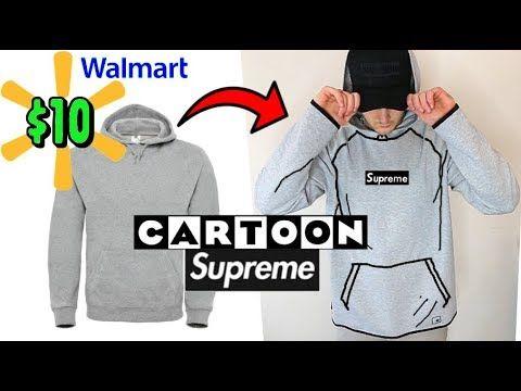 Cartoon of Walmart Logo - MAKING THE CARTOON SUPREME BOX LOGO!! MADE WITH A $10 HOODIE FROM
