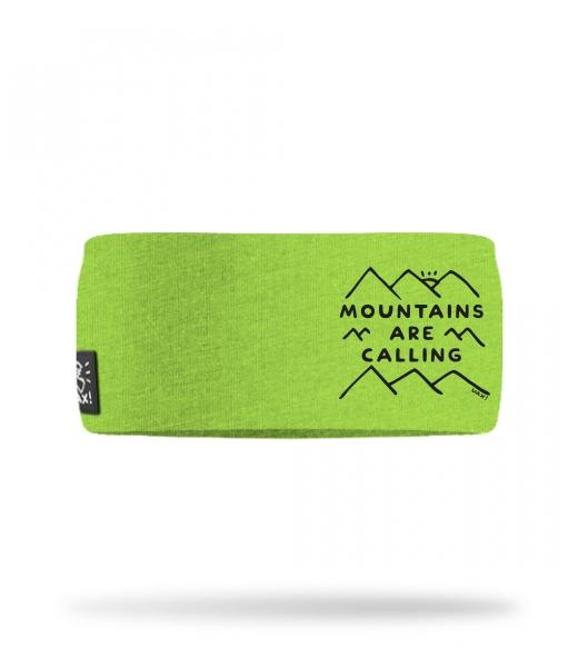 Green Calling Logo - Cotton sports headband for man with design 1204 MOUNTAINS ARE ...