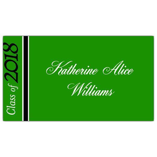 Green Calling Logo - Class Colors Graduation Green Black Calling Cards | PaperStyle
