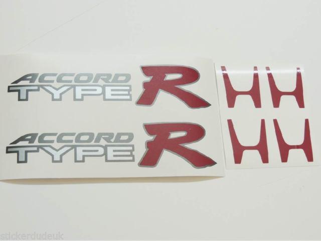 Red X Car Logo - Honda Accord Type R OEM Red X 2 Side Panel Centre Cap Stickers ...