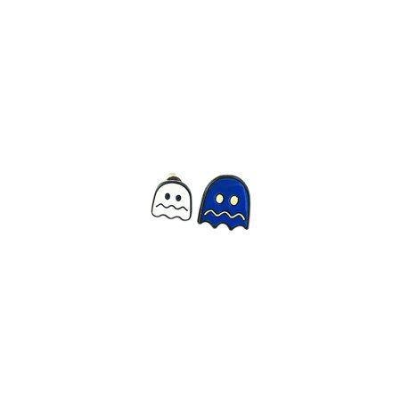 Cartoon of Walmart Logo - Pac-Man Blue & White Ghosts Silver Tone Cartoon Comic Logo Post ...