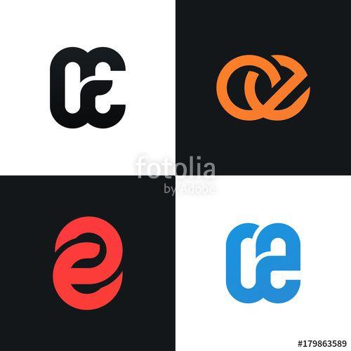 O E Logo - Letters OE logo company icon signs collection. Stock image
