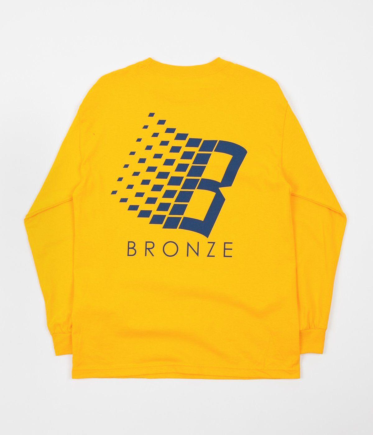 Blue and Bronze Logo - Bronze 56K B Logo Long Sleeve T-Shirt - Gold / Blue | Flatspot