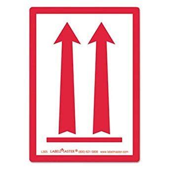2 Arrows Up Logo - Labelmaster L305 Red Arrows Up Air Label, Paper 2 15 16