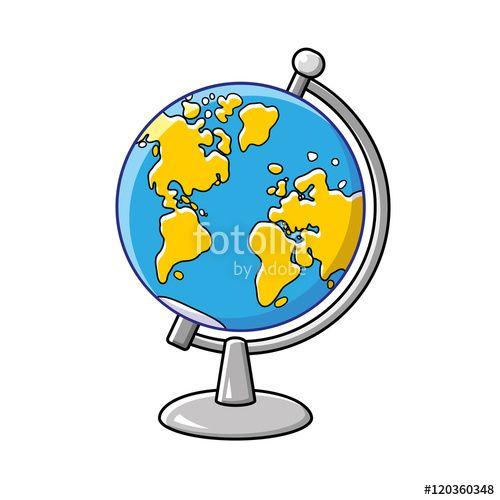 Western Globe Logo - Globe cartoon icon isolated, western hemisphere.