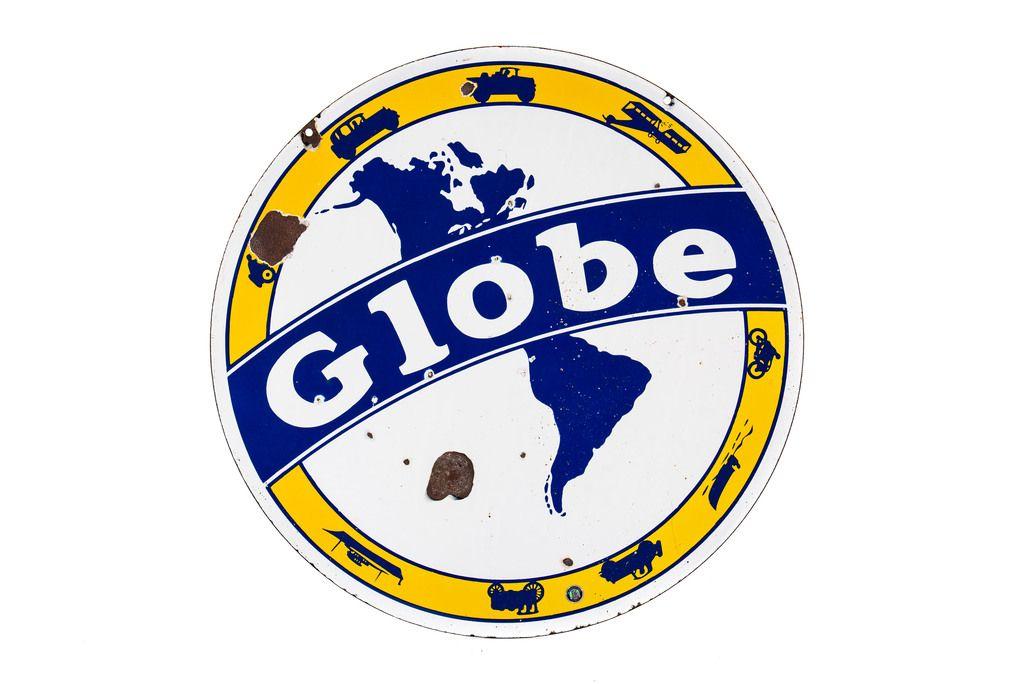 Western Globe Logo - Lot: Globe W/western Hemisphere Logo Sign | Proxibid Auctions