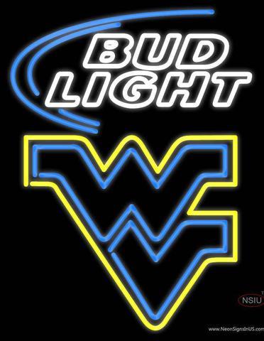 Flying WV Logo - West Virginia University Flying Wv Budlight Logo Neon Sign
