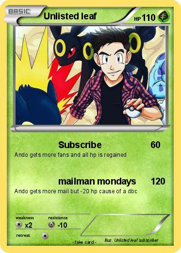 Unlisted Leaf Logo - Pokémon Unlisted leaf 60 60 - Subscribe - My Pokemon Card