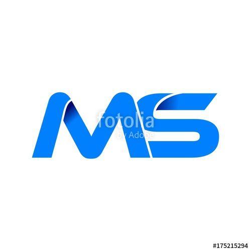 MS Blue Logo - ms logo initial logo vector modern blue fold style