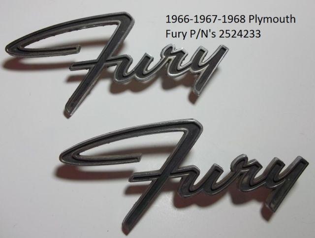 Plymouth Fury Logo - 1965 1966 1967 Plymouth FURY Emblem - PN 2524233 Used | eBay