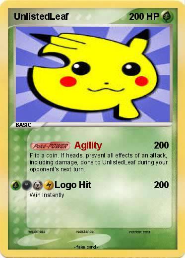 Unlisted Leaf Logo - Pokémon UnlistedLeaf 73 73 - Agility - My Pokemon Card