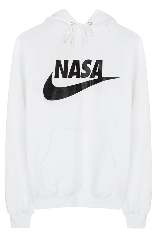 Nike Champion Logo - VFILES SHOP. WHITE BLACK NASA HOODIE
