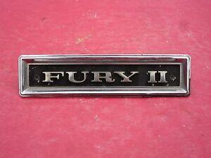 Plymouth Fury Logo - Vintage Original 1968 68 Plymouth Fury II Emblem Mopar part ...