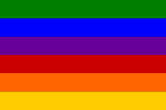 Orange and Blue Flag Logo - Gay Pride/Rainbow Flag - Variations with order and number of stripes