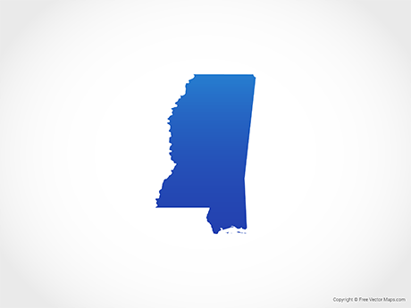 MS Blue Logo - Vector Map of Mississippi - Blue | Free Vector Maps