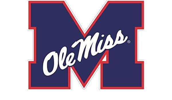 MS Blue Logo - inch OLE Miss M Logo Decal University of Mississippi