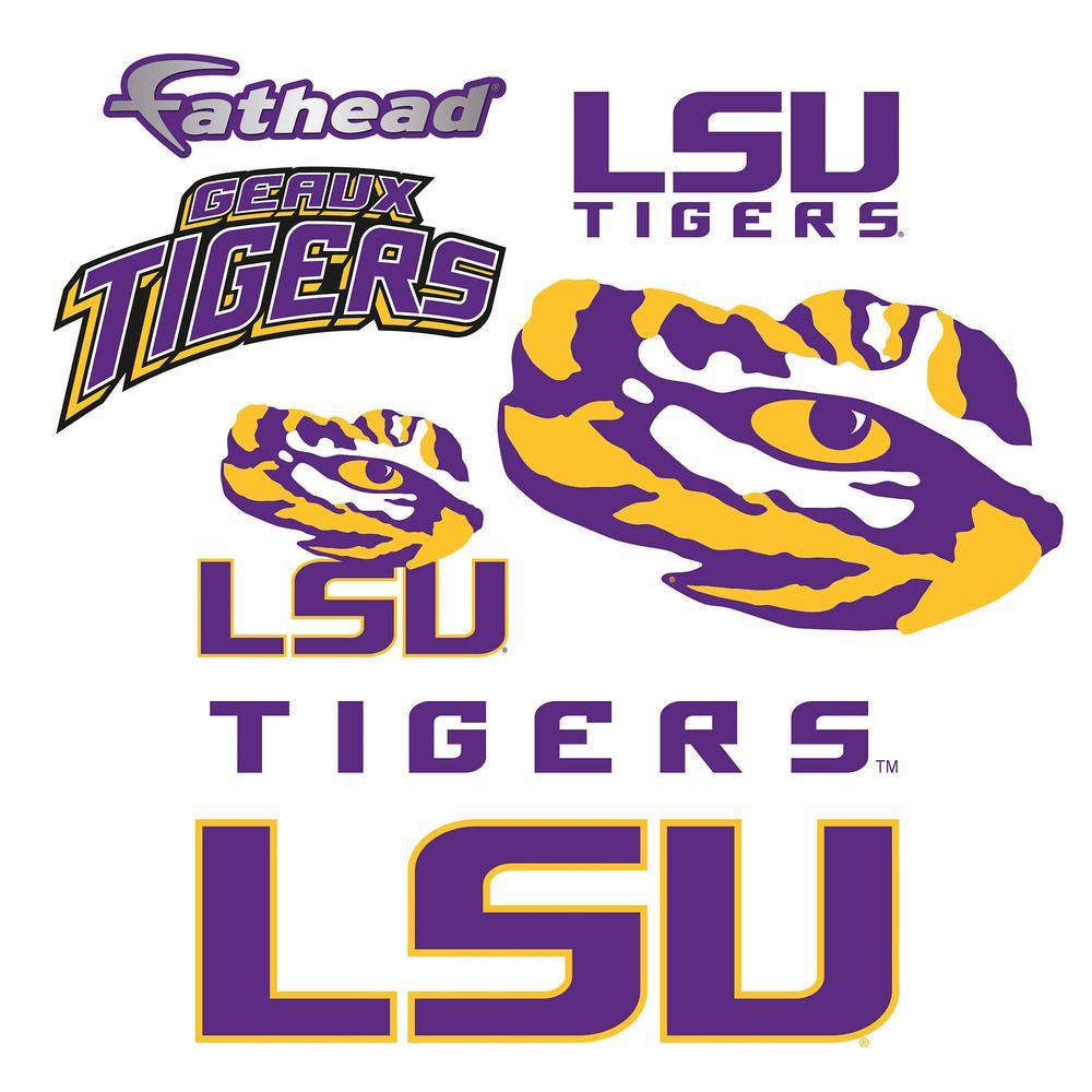 LSU Logo - Fathead 39 in. H x 24 in. W LSU Tigers Team Logo Assortment Wall ...