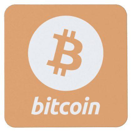 Orange Square Logo - Bitcoin Logo on Orange Square Paper Coaster | home gifts | Home ...