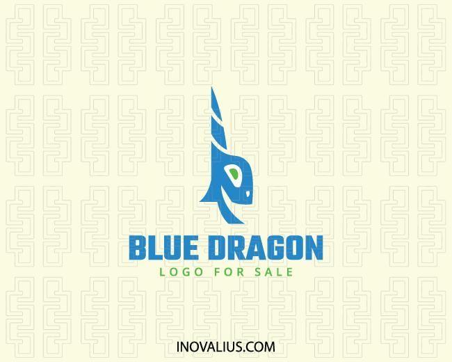 Simple Dragon Logo - Blue Dragon Logo