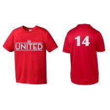 AYSO United Logo - Youth Red Practice Jersey With White UNITED Logo