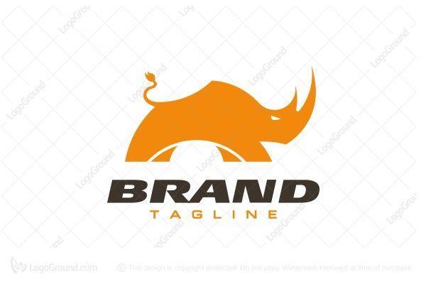 Orange Rhino Logo - Orange rhino logo design. Rhino, rhinos, rhinoceros, horn, animal ...