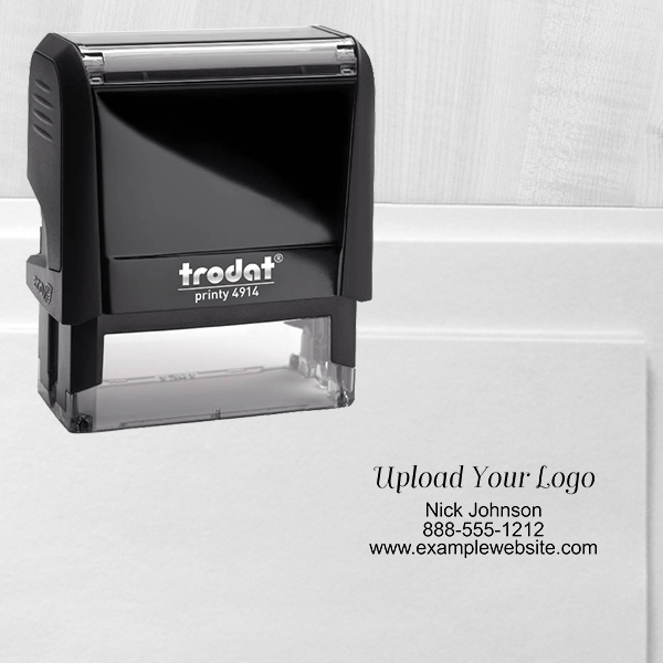 Three Rectangle Logo - Rectangle Logo Custom Stamp with Three Lines of Text