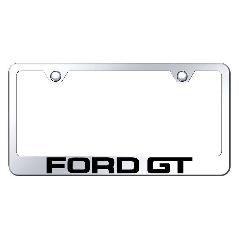 Ford GT Logo - Autogold® - Chrome License Plate Frame with Laser Etched Ford GT Logo