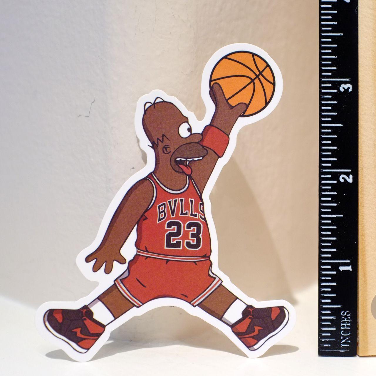 Jordan Logo - Homer Air Jordan logo Parody Funny 9x7cm Decal Sticker