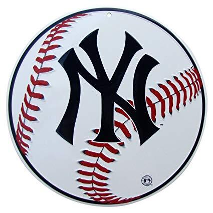 NY Yankees Logo - TG LLC NY Yankees Logo Round Baseball Metal Sign Man