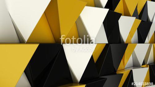 Black and Yellow Triangle Logo - Pattern of black, white and yellow triangle prisms