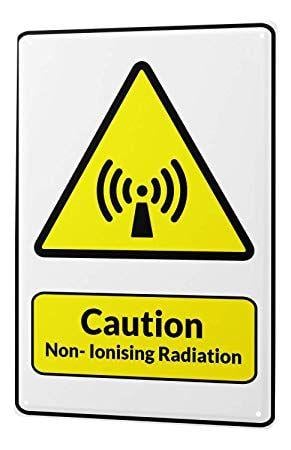 Black and Yellow Triangle Logo - Tin Sign Warning Sign Caution Non-Ionising Radiation symbol in black ...