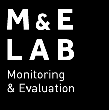 Black and White Evaluation Logo - Monitoring and Evaluation Lab School of Media