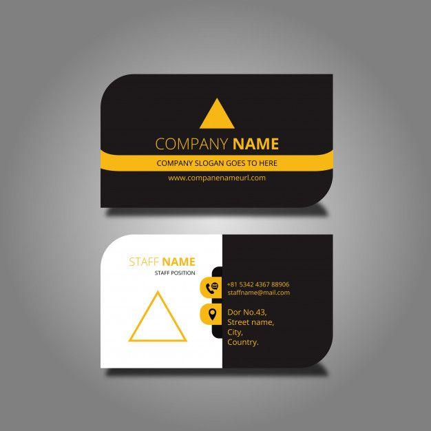 Black and Yellow Triangle Logo - Black and Yellow business card Vector