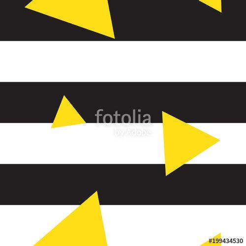 Black and Yellow Triangle Logo - Black and white stripes seamless pattern with scattered yellow ...