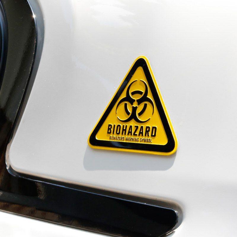 Black and Yellow Triangle Logo - Biohazard Warning Symbol Black Yellow Triangle Thin Aluminium Emblem ...