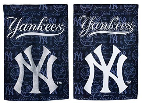 NY Yankees Logo - Amazon.com : NY Yankees Glitter Logo Garden Flag : Garden & Outdoor