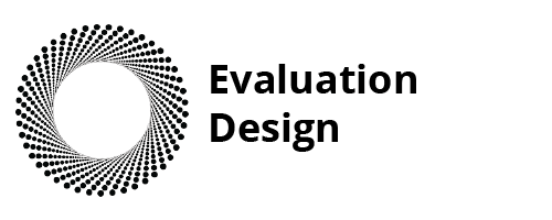 Black and White Evaluation Logo - Evaluation Design