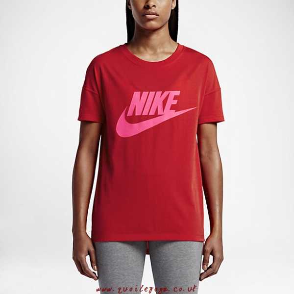 Red Digital Logo - Women's Tops & T Shirts Nike Signal Logo University Red Digital Pink