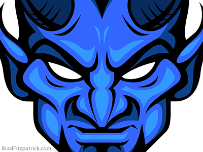 Devils Logo - Blue Devil Head - Blue Devils Logo by Brad Fitzpatrick | Dribbble ...