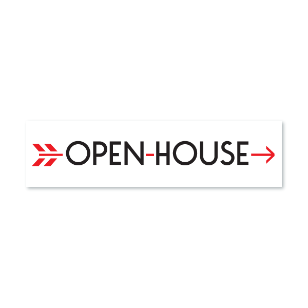 White with Red Arrow Logo - Open House w Red Arrow. All Things Real Estate