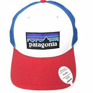 Red White Crown Logo - Patagonia P6 Logo Trucker Hat Mid Crown One Size Snap Adjustable Red ...